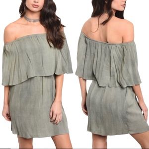 ✨Olive Off the Shoulder Dress✨